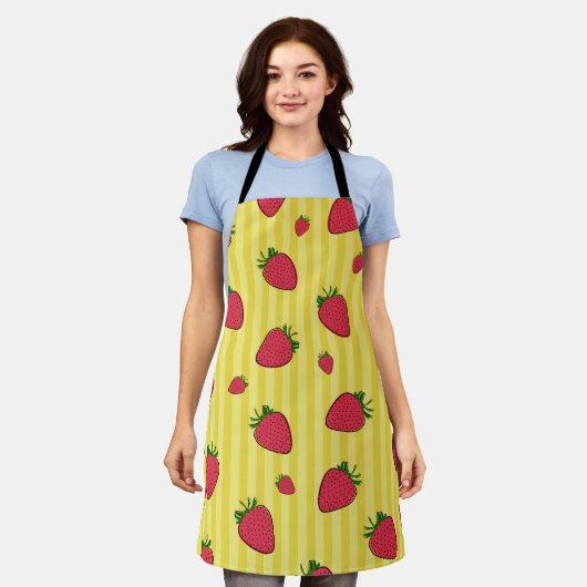 Erdbeeren-Illustration Schürze (Getragen)