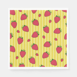 Erdbeeren-Illustration Serviette