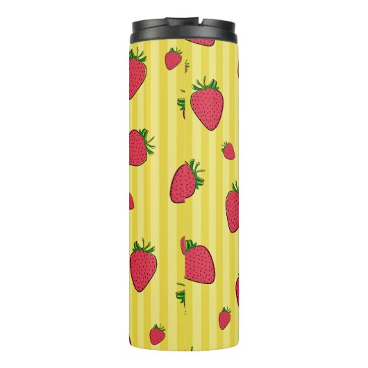 Erdbeeren-Illustration Thermosbecher (Rückseite)