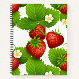 Erdbeeren im Garten Notizblock