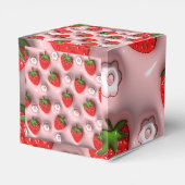 Erdbeeren im rosa Hintergrund Geschenkschachtel (Rückseite)