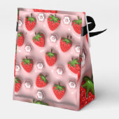 Erdbeeren im rosa Hintergrund Geschenkschachtel (Rückseite)