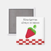 Erdbeeren immer in der Saison Magnet (Vorderseite/Rückseite)
