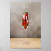 Erdbeeren in Champagner-Glasposter Poster (Vorne)