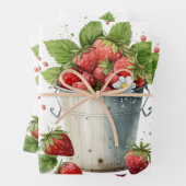 Erdbeeren in einem Eimer Geschenkpapier Set (Beispiel)