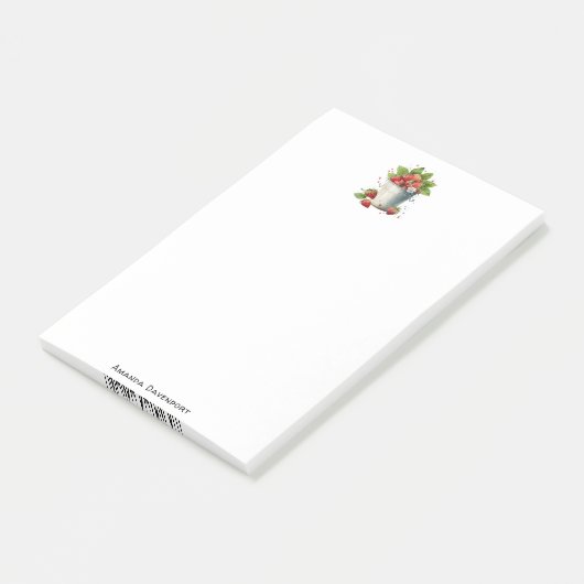 Erdbeeren in einem Eimer Post-it Klebezettel (angewinkelt)