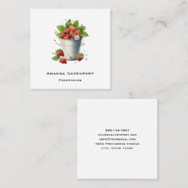 Erdbeeren in einem Eimer Quadratische Visitenkarte