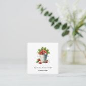 Erdbeeren in einem Eimer Quadratische Visitenkarte (Stehend Vorderseite)