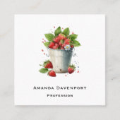 Erdbeeren in einem Eimer Quadratische Visitenkarte (Vorderseite)