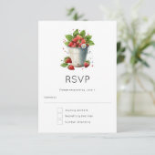 Erdbeeren in einem Eimer RSVP Karte (Stehend Vorderseite)