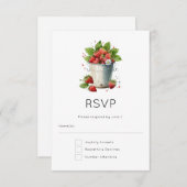 Erdbeeren in einem Eimer RSVP Karte (Vorne/Hinten)