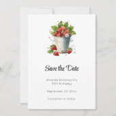 Erdbeeren in einem Eimer Save The Date (Vorderseite)