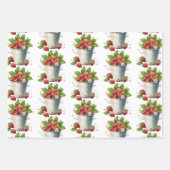 Erdbeeren in einem Schaufelmuster Geschenkpapier Set (Vorderseite)