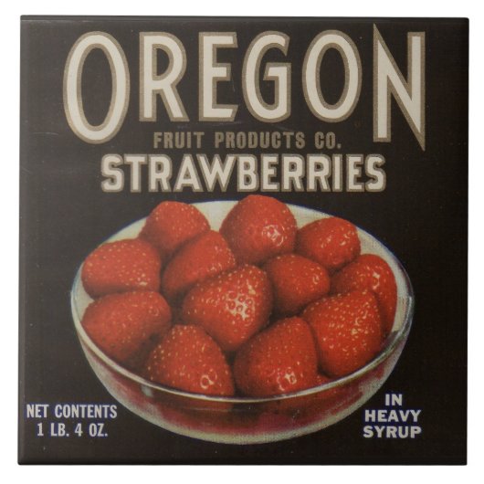 Erdbeeren in Oregon 1930 Fliese (Vorderseite)