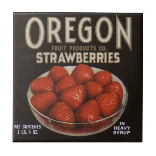 Erdbeeren in Oregon 1930 Fliese (Vorderseite)