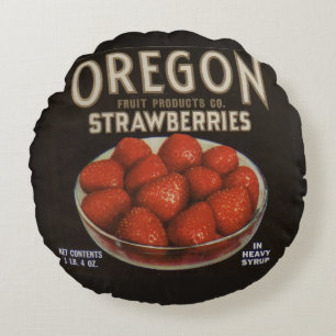 Erdbeeren in Oregon 1930 Rundes Kissen