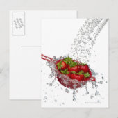 Erdbeeren in roter Farbe Postkarte (Vorne/Hinten)