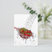 Erdbeeren in roter Farbe Postkarte (Stehend Vorderseite)