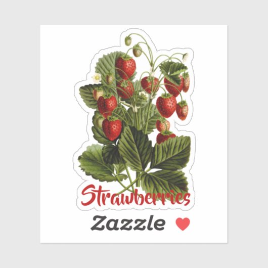 Erdbeeren individuell anpassbar aufkleber (Blatt)
