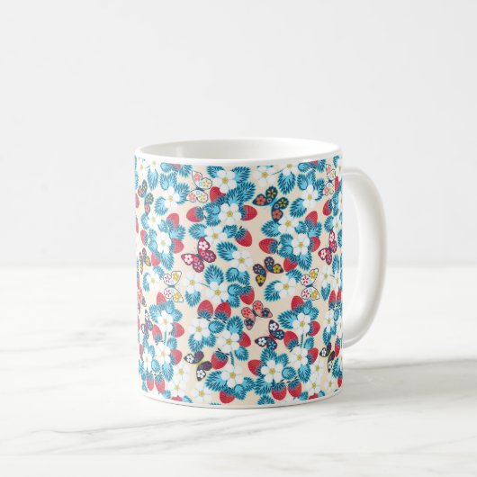 Erdbeeren Kaffeetasse (VorderseiteRechts)