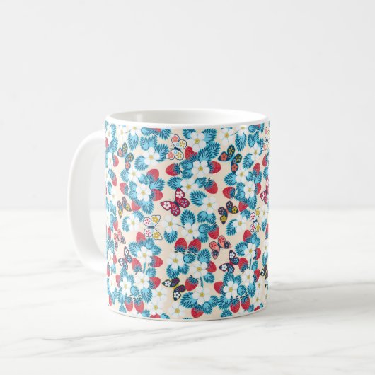 Erdbeeren Kaffeetasse (Vorderseite Links)