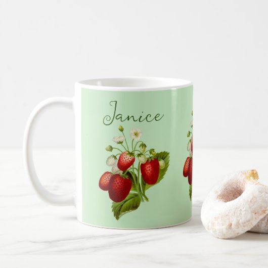 Erdbeeren-Kaffeetasse Kaffeetasse (Mit Donut)