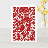 Erdbeeren Karte (Gelbe Blume)