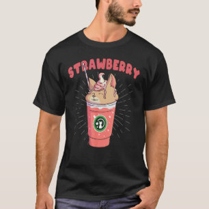 Erdbeeren-Katzupuccino-Lustige-Kitty-Frappuccino-K T-Shirt