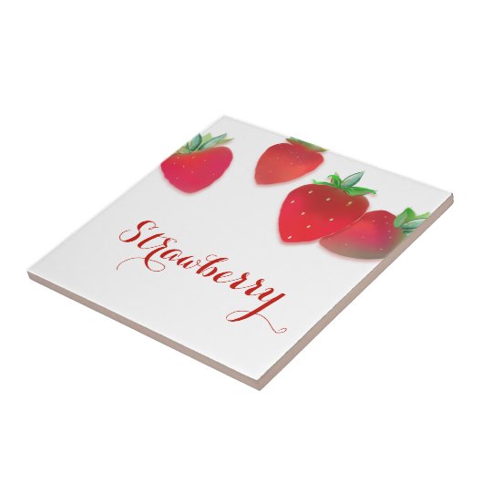 Erdbeeren-Keramik Fliese (Seite)