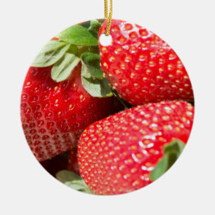 Erdbeeren Keramik Ornament