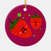 Erdbeeren Keramik Ornament (Vorne)