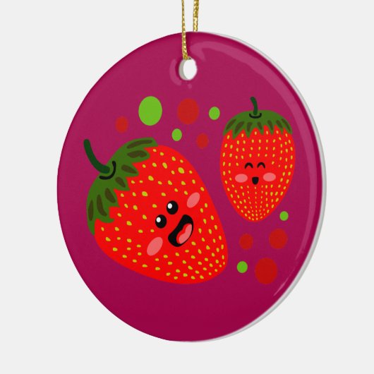 Erdbeeren Keramik Ornament (Links)
