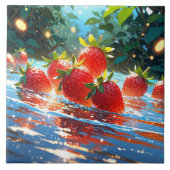 Erdbeeren Keramik Tile Fliese (Vorderseite)