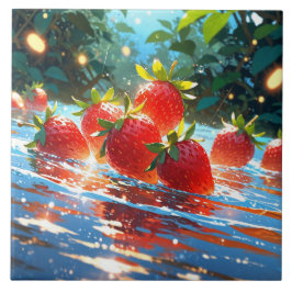 Erdbeeren Keramik Tile Fliese