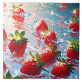 Erdbeeren Keramik Tile Fliese (Vorderseite)