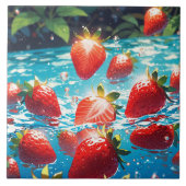 Erdbeeren Keramik Tile Fliese (Vorderseite)