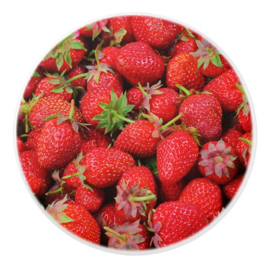 Erdbeeren Keramikknauf (Vorderseite)