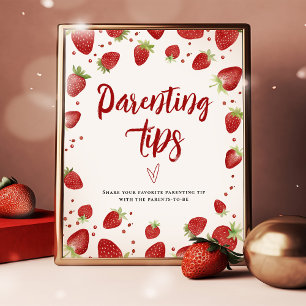 Erdbeeren Kindertipps 8x10 Tafelzeichen Poster