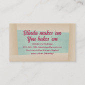 Erdbeeren Kirschkuchen Kuchen Kuchen Bäckerei Back Visitenkarte (Rückseite)