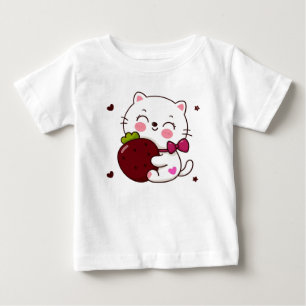 Erdbeeren Kitty Love Baby Fein Jersey T-Shirt