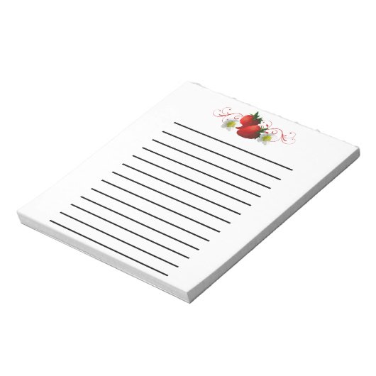 Erdbeeren Kleiner, dunkelgeflechteter Notepad Notizblock (Rotiert)