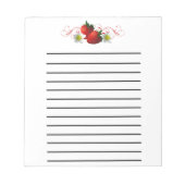 Erdbeeren Kleiner, dunkelgeflechteter Notepad Notizblock (Vorderseite)