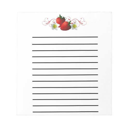 Erdbeeren Kleiner, dunkelgeflechteter Notepad Notizblock (Vorderseite)