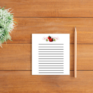 Erdbeeren Kleiner, dunkelgeflechteter Notepad Notizblock
