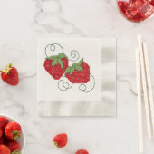 Erdbeeren Kreuzstich Serviette (Beispiel)
