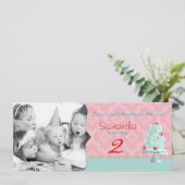 Erdbeeren Kuchen Foto Vorlage Geburtstag (Stehend Vorderseite)