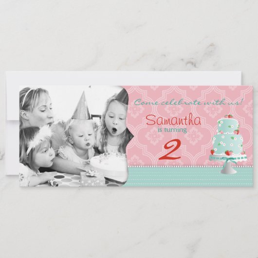 Erdbeeren Kuchen Foto Vorlage Geburtstag (Vorderseite)