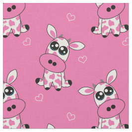 🍓 🐄 Erdbeeren Kühe mit Herz, rosa, maßgeschneide Stoff