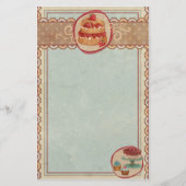 Erdbeeren-Kurzgebäck und Kalbfleisch Briefpapier (Vorderseite)