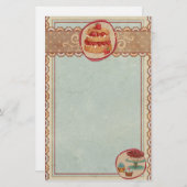 Erdbeeren-Kurzgebäck und Kalbfleisch Briefpapier (Vorne/Hinten)